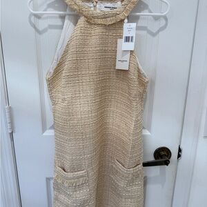 Amanda Uprichard Cream Textured Mini Dress